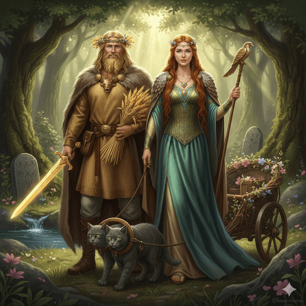 Götter im Wald Freyr und Freya – Die germanischen Gottheiten des Lebens und der Liebe