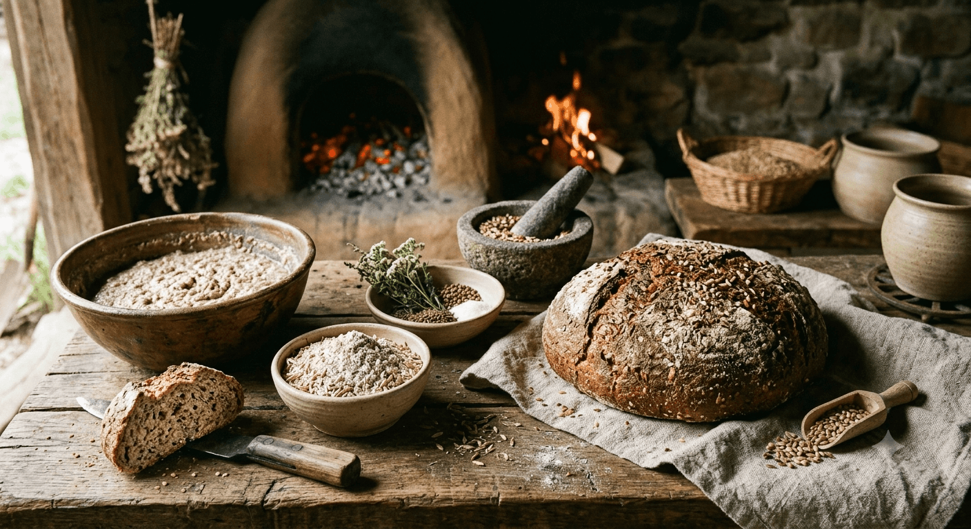 Germanen Brot Rezept 2026 rustikales Urgetreide-Brot wie aus alten Zeiten