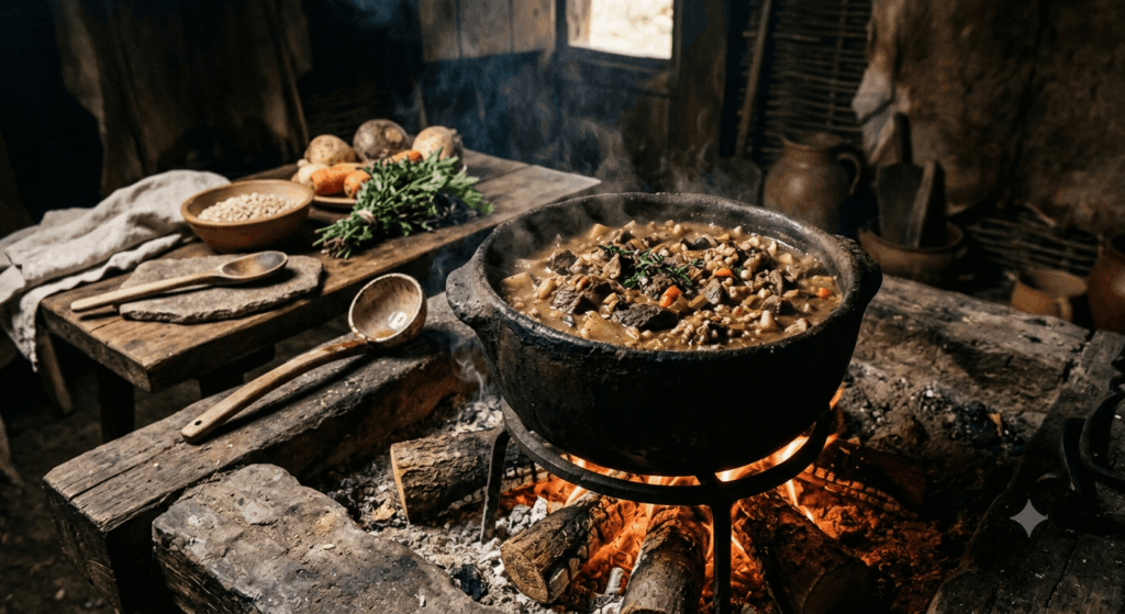 Germanen Eintopf Rezept 2026 rustikaler Urzeit-Topf mit Fleisch, Gemüse und Getreide