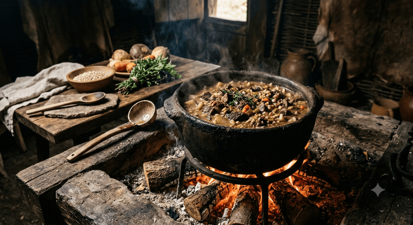 Germanen Eintopf Rezept 2026 rustikaler Urzeit-Topf mit Fleisch, Gemüse und Getreide